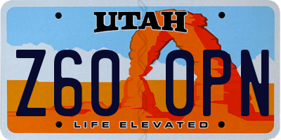 UT license plate Z600PN