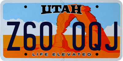 UT license plate Z600QJ