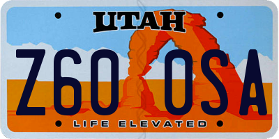UT license plate Z600SA