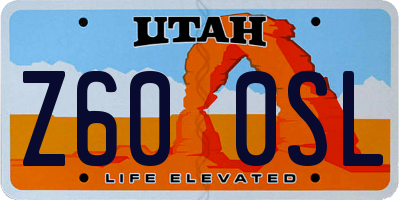 UT license plate Z600SL