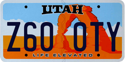 UT license plate Z600TY