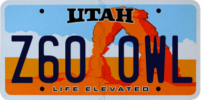UT license plate Z600WL