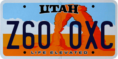 UT license plate Z600XC
