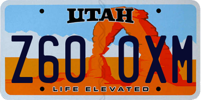 UT license plate Z600XM