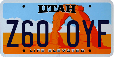 UT license plate Z600YF
