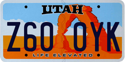UT license plate Z600YK