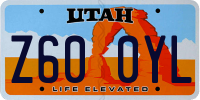 UT license plate Z600YL