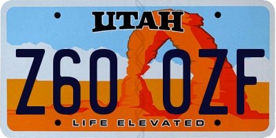 UT license plate Z600ZF