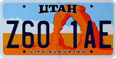 UT license plate Z601AE