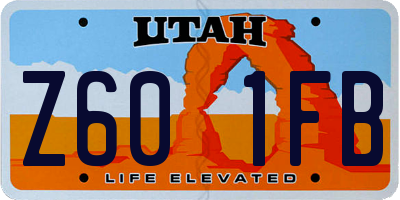 UT license plate Z601FB