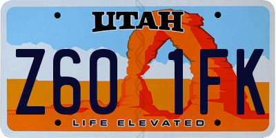 UT license plate Z601FK