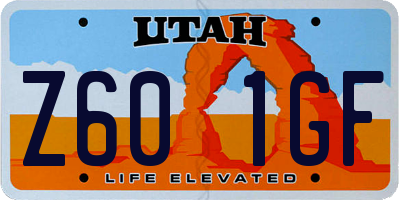UT license plate Z601GF
