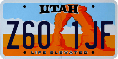UT license plate Z601JF