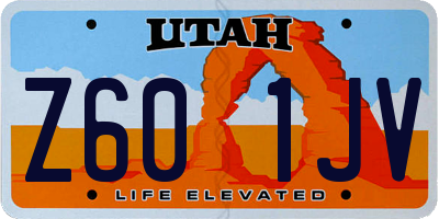 UT license plate Z601JV