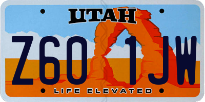 UT license plate Z601JW
