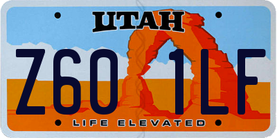 UT license plate Z601LF