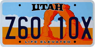 UT license plate Z601OX