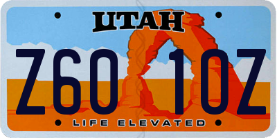 UT license plate Z601OZ