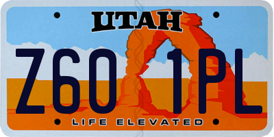 UT license plate Z601PL