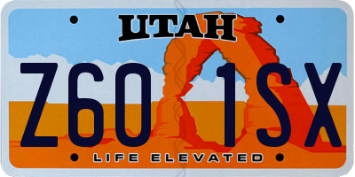 UT license plate Z601SX