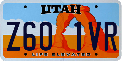 UT license plate Z601VR