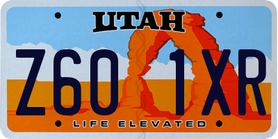 UT license plate Z601XR