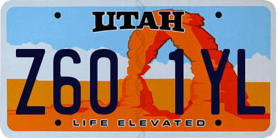 UT license plate Z601YL