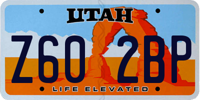 UT license plate Z602BP