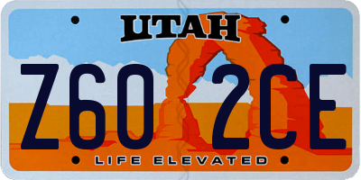 UT license plate Z602CE