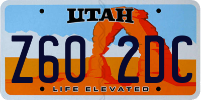 UT license plate Z602DC