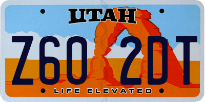 UT license plate Z602DT