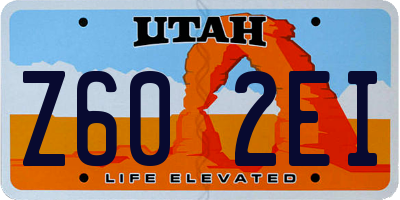 UT license plate Z602EI