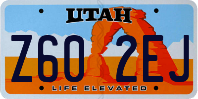 UT license plate Z602EJ