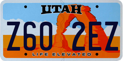 UT license plate Z602EZ