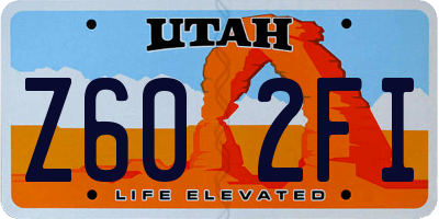 UT license plate Z602FI