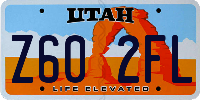 UT license plate Z602FL