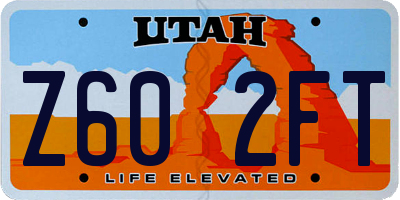 UT license plate Z602FT