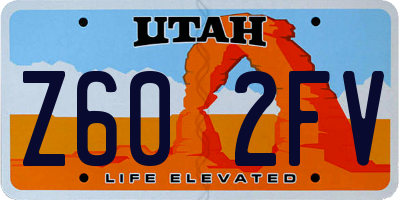 UT license plate Z602FV