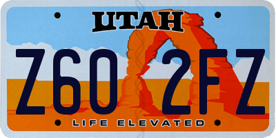 UT license plate Z602FZ