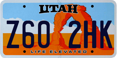 UT license plate Z602HK
