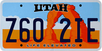 UT license plate Z602IE