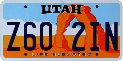 UT license plate Z602IN