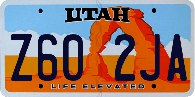 UT license plate Z602JA