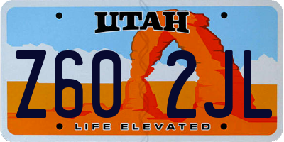 UT license plate Z602JL