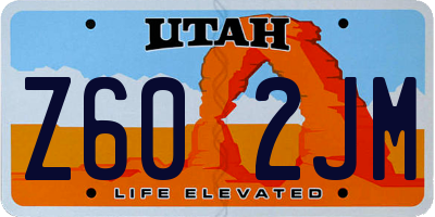 UT license plate Z602JM