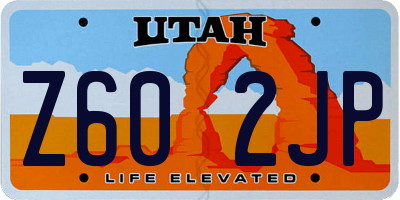 UT license plate Z602JP