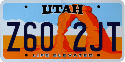 UT license plate Z602JT