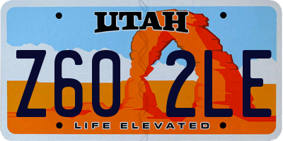 UT license plate Z602LE