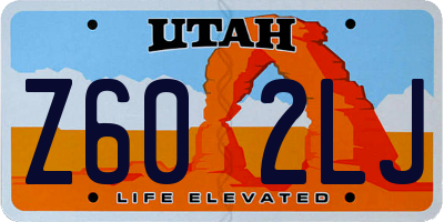 UT license plate Z602LJ
