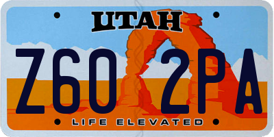 UT license plate Z602PA